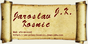 Jaroslav Kosnić vizit kartica